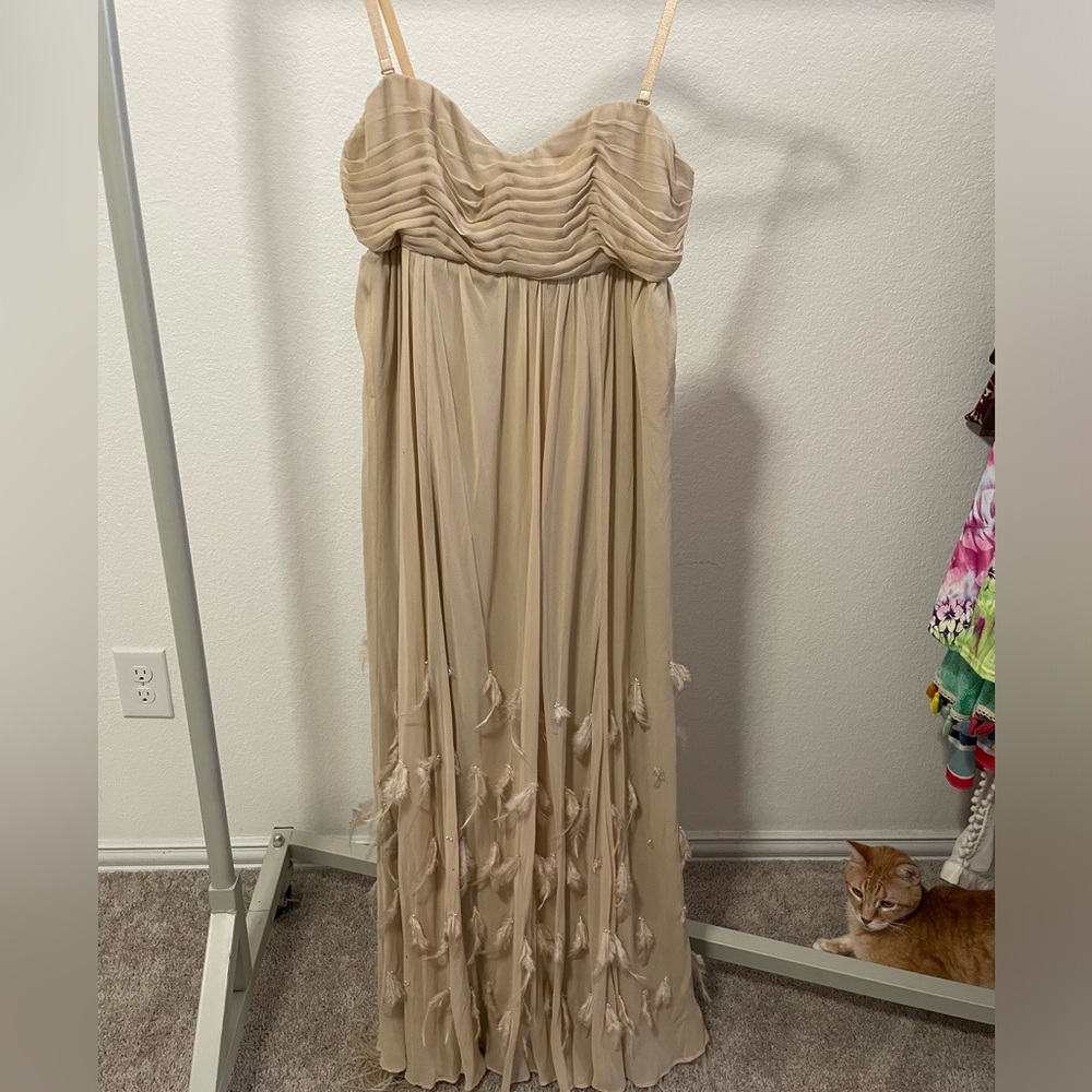 Guess by Marciano feathered Maxi Dress size small